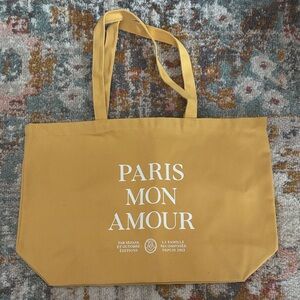 Sézane yellow “Paris Mon Amour” tote